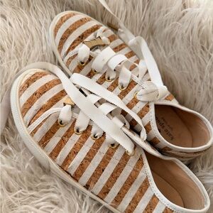 Kate Spade Lodero Cork Striped Ribbon Shoes Sneakers